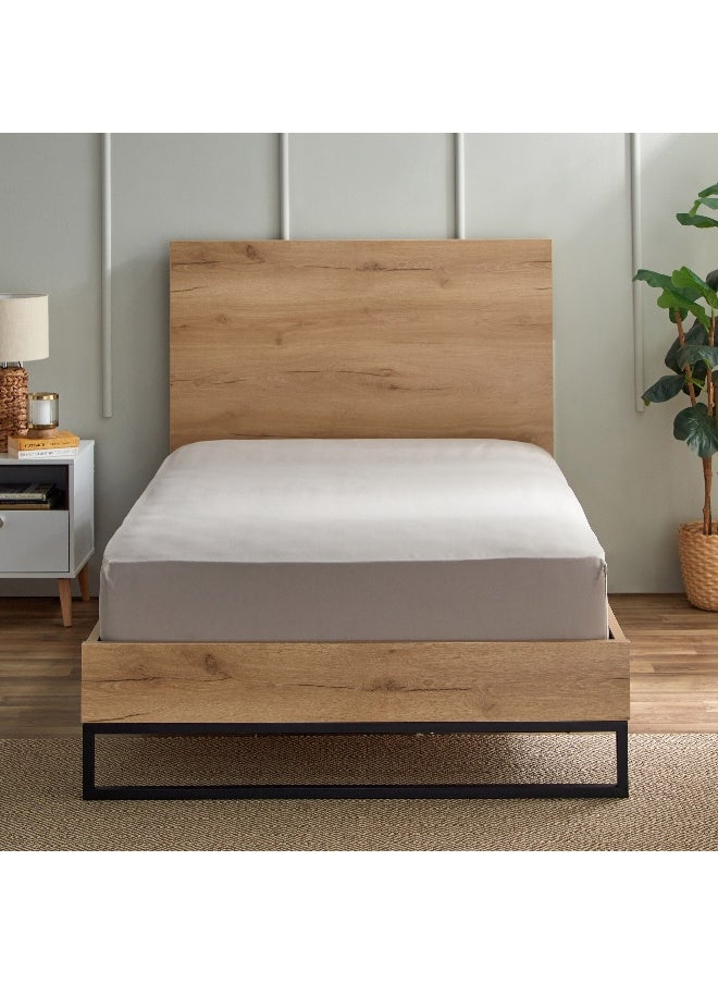 Home Box Derby Solid Microfiber Twin Fitted Sheet - 120x200+25 cm  - Image 2