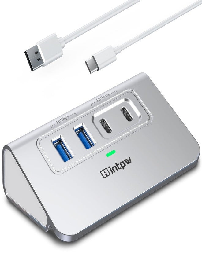 Intpw USB C Hub 10 Gbps, 4-Port USB Splitter with 2 Type-C/Type-A 3.2 Data Ports, [Not Support Video and Charging], Aluminium USB 3.2 Hub with 1 m Cable for Laptop, PC, Mac, Camera - Image 1