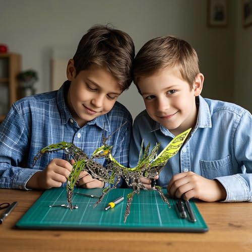 Metalkitor 3D Metal Puzzles for Adults Giant Mantis Model Kit Steampunk DIY Ornament Assembly Jigsaw Crafts Brain Teaser Perfect Room Decor and Gift Choice1200PCS Grass Green - Image 5