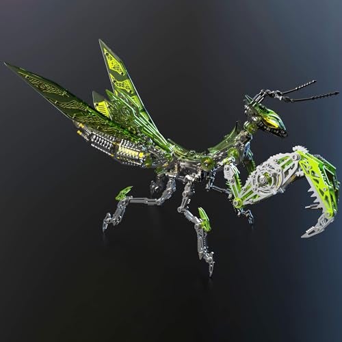 Metalkitor 3D Metal Puzzles for Adults Giant Mantis Model Kit Steampunk DIY Ornament Assembly Jigsaw Crafts Brain Teaser Perfect Room Decor and Gift Choice1200PCS Grass Green - Image 1