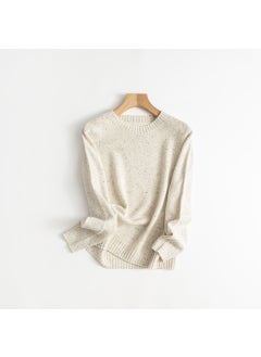 Generic Seamless Wool Sweater Ribbed Knit Womens Pullover salt white  - Image 1