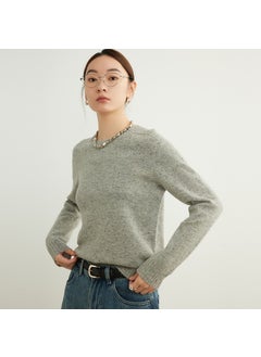 Generic Seamless Wool Sweater Ribbed Knit Womens Pullover salt white  - Image 3