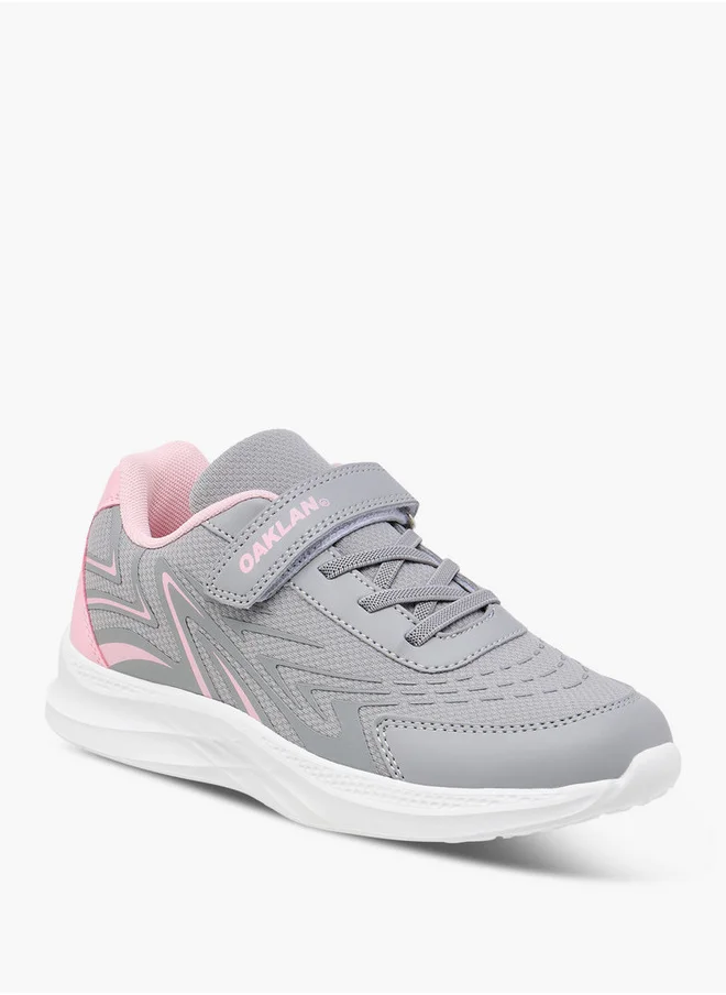 Oaklan by Shoexpress Girls Panelled Sports Shoes with Hook and Loop Closure