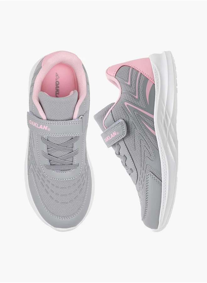 Oaklan by Shoexpress Girls Panelled Sports Shoes with Hook and Loop Closure