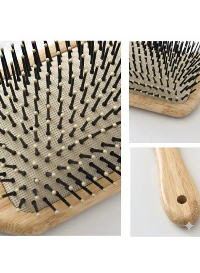 JAGRAVO Eco-Friendly Bamboo Paddle Hair Brush – Natural Wooden Bristles for Scalp Massage – Anti-Static Detangling Brush for Smooth, Frizz-Free Hair – Sustainable Hair Care for All Hair Types - Image 4