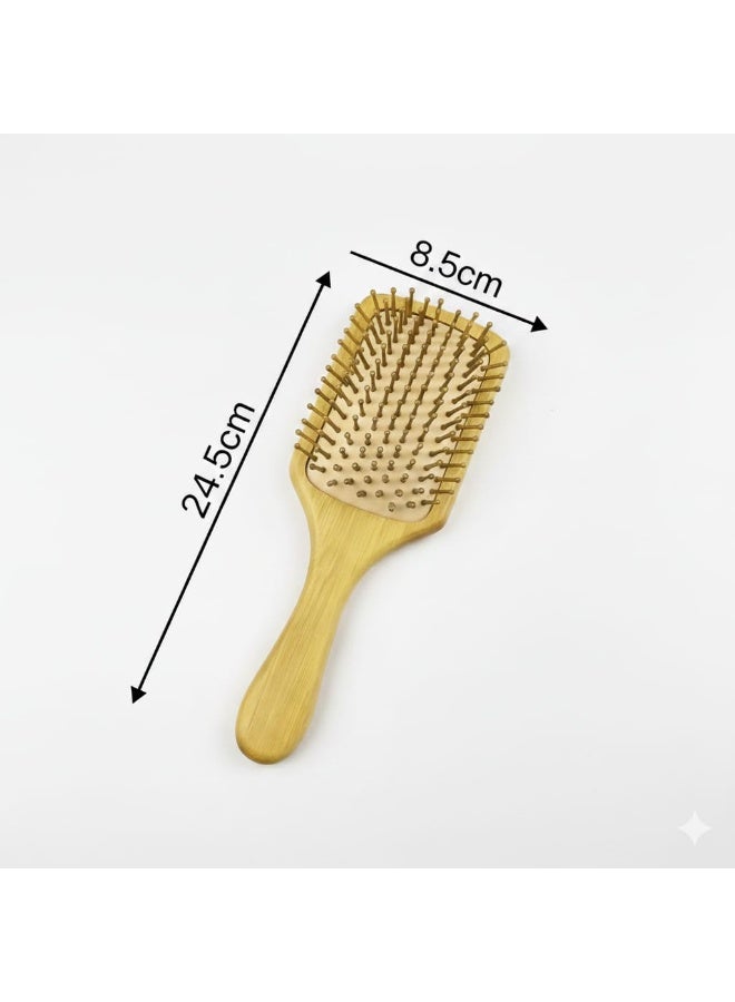 JAGRAVO Eco-Friendly Bamboo Paddle Hair Brush – Natural Wooden Bristles for Scalp Massage – Anti-Static Detangling Brush for Smooth, Frizz-Free Hair – Sustainable Hair Care for All Hair Types - Image 3
