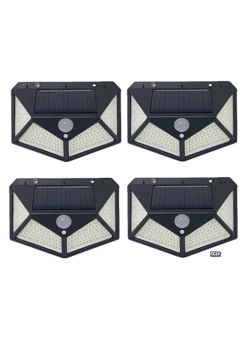NEW Garden Solar Lights with 100LED and 3 Modes – IP65 Waterproof Outdoor Lighting with 270° Coverage and Motion Sensor, Perfect for Backyard, Fence, Patio, Front Door (4 Pack)