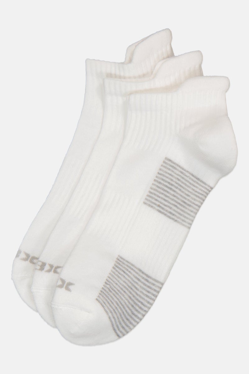 RBX Men 3 Pairs Stripe Ankle Socks, White - Image 1