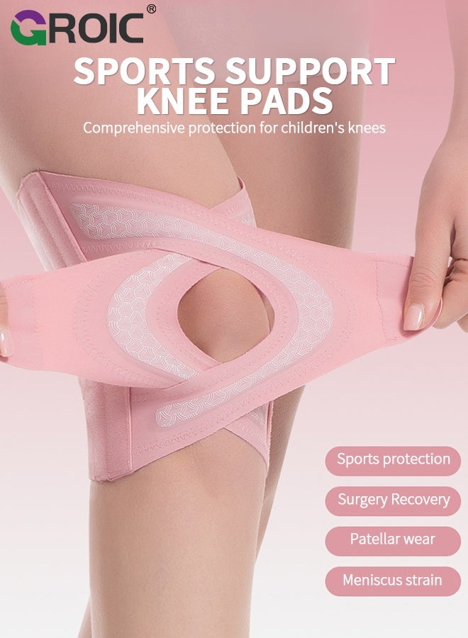 GROIC 1PC Adjustable Knee Brace with Cross Straps, Sports Knee Support, Athletic Knee Protector, Sided Flexible Springs, for Pain Relief, Sports, Running, Hiking, Basketball, Jumping - L - Image 2