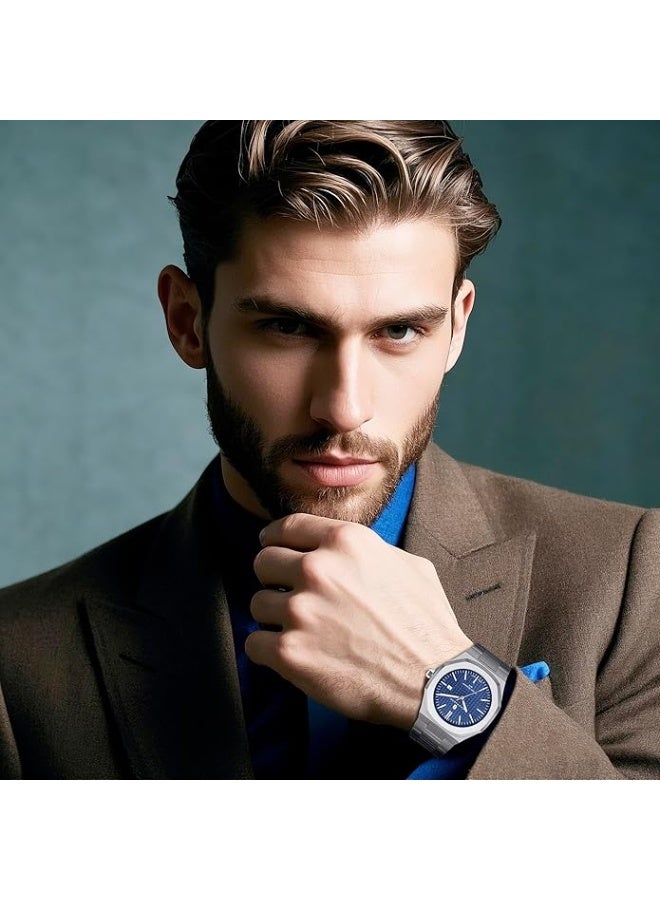 Sapphero Watch for Men Stainless Steel Mens Watches Waterproof Analog Quartz Movement Wrist Watch Gifts for Men - Image 3