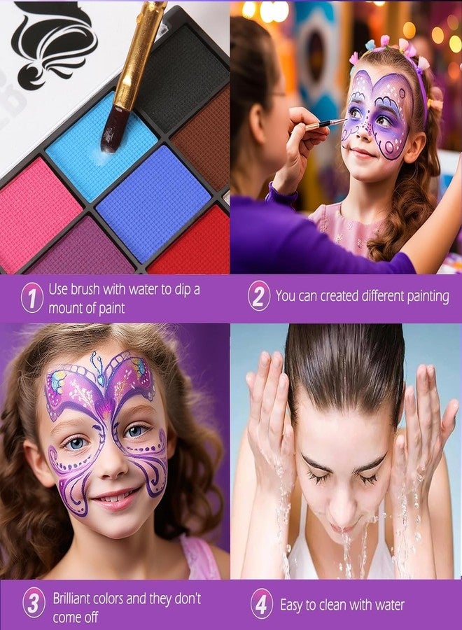53 Arts Water-Based Face Paint Kit | Safe, Non-Toxic, Washable Face & Body Painting Colors with Brushes for Kids, Adults, Parties, Festivals & Halloween - Image 2