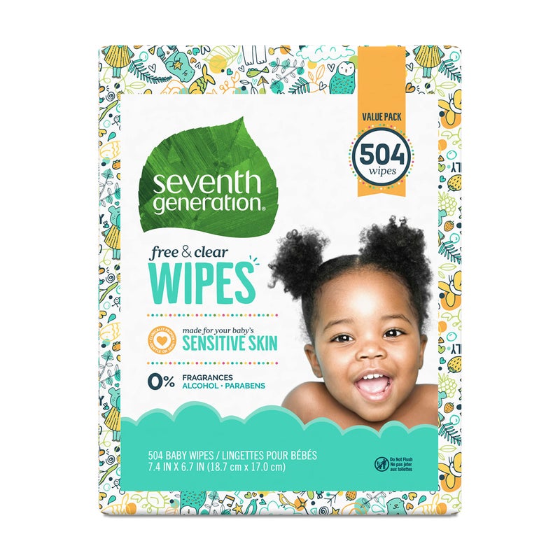 Seventh Generation Baby Wipes with Snap Seal Sensitive Protection Diaper Wipes 504 Count - Image 1