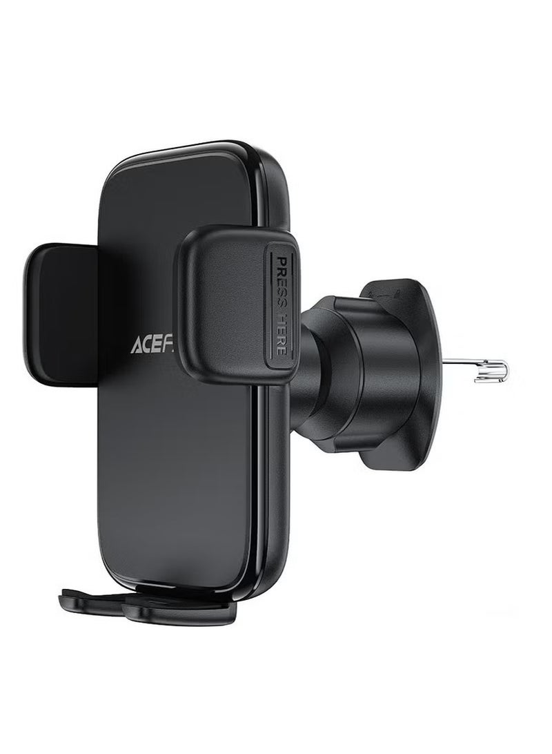 ACEFAST D27 Press Type Phone Stand Holder Car Air Vent 360 Degree Rotation Phone Clamp-Black - Image 1