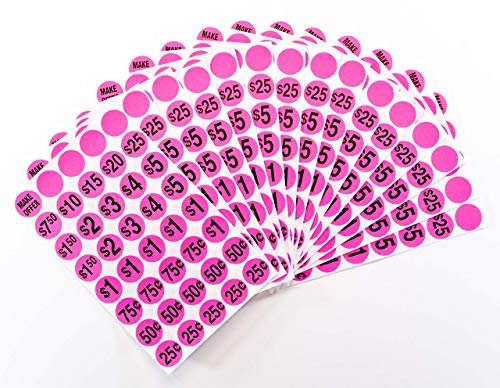 Sunburst Systems 7030 Pre-Priced Garage Sale Stickers (Labels),600 Count, Pink - Image 2
