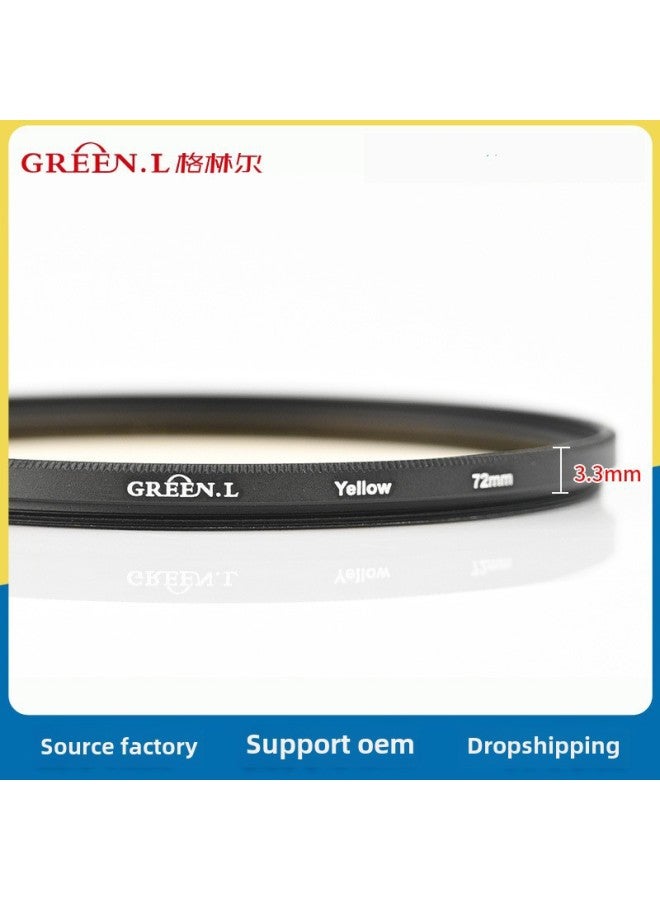 Green Leaf Full Color Filter Red Orange Yellow Green Blue Violet Round Black And White Photography Camera Special Filter Accessories-Color:67mm  - Image 3