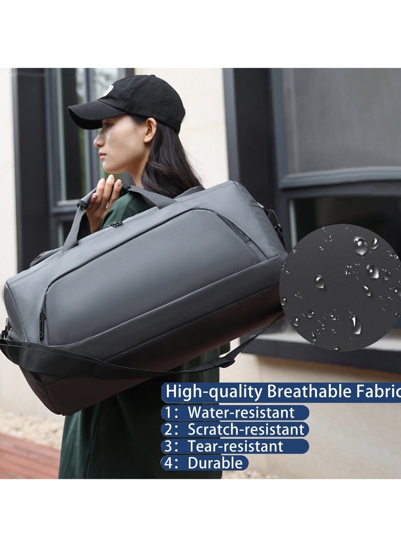Waterproof Gym Bag with Shoe & Wet Compartment for Men Women Sports Duffle Bags for Workout/Fitness/Travel(Black 19.68"L x 9.05"W x 10.23"H)  - Image 2