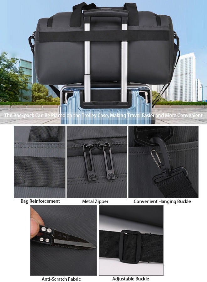 Waterproof Gym Bag with Shoe & Wet Compartment for Men Women Sports Duffle Bags for Workout/Fitness/Travel(Black 19.68"L x 9.05"W x 10.23"H)  - Image 4