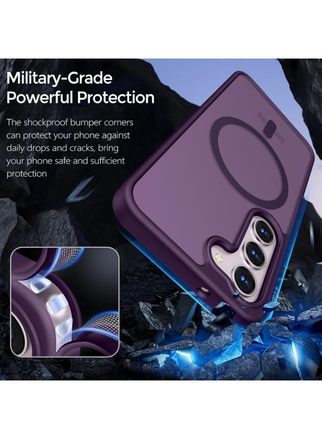 Magnetic for Samsung Galaxy S23 Case Matte Purple, S23 Phone Case Compatible with MagSafe Frosted Translucent Shockproof Anti-Scratch Slim Fit Case Military Grade Protection (Matte Purple) - Image 2