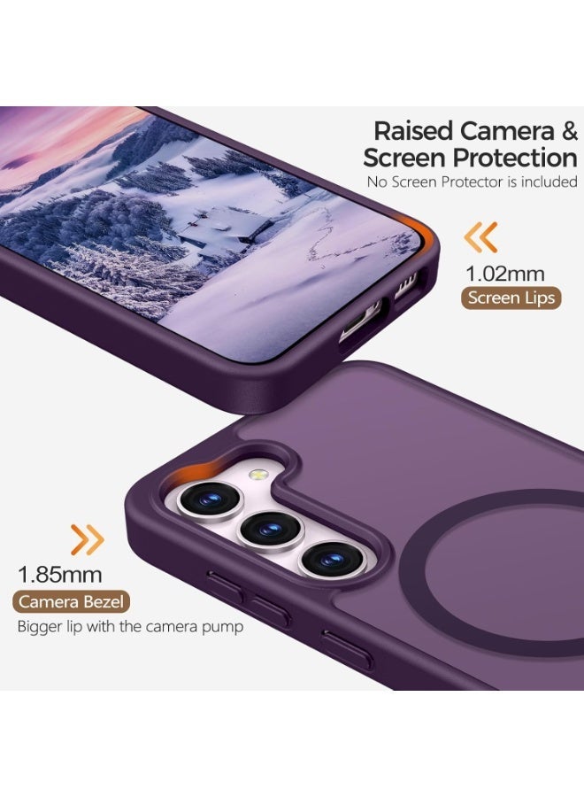 Magnetic for Samsung Galaxy S23 Case Matte Purple, S23 Phone Case Compatible with MagSafe Frosted Translucent Shockproof Anti-Scratch Slim Fit Case Military Grade Protection (Matte Purple) - Image 5