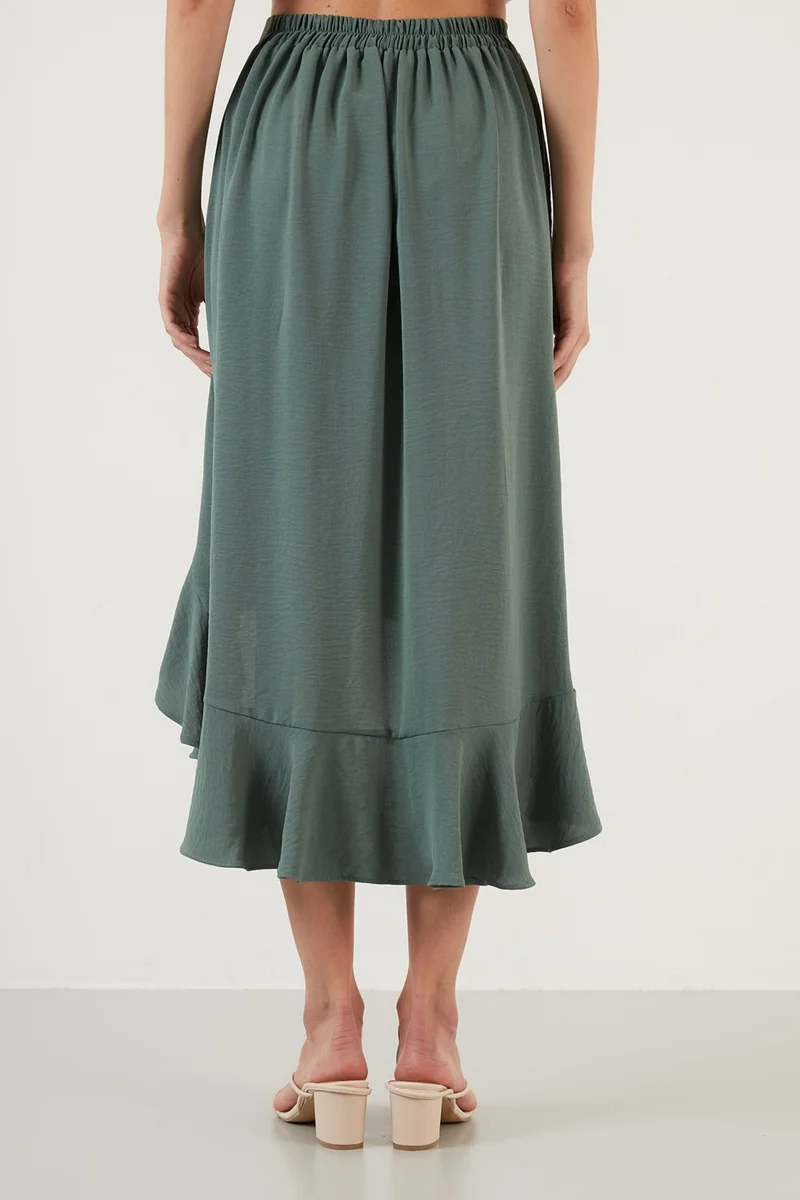ليلا Flounced Midi Length Slit Skirt Women's Skirt 6058387