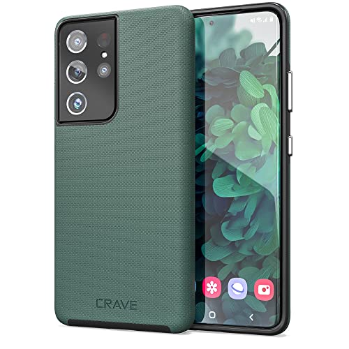 Crave Dual Guard for Galaxy S21 Ultra Case, Shockproof Protection Dual Layer Case for Samsung Galaxy S21 Ultra, S21 Ultra 5G (6.8 inch) - Forest Green - Image 1