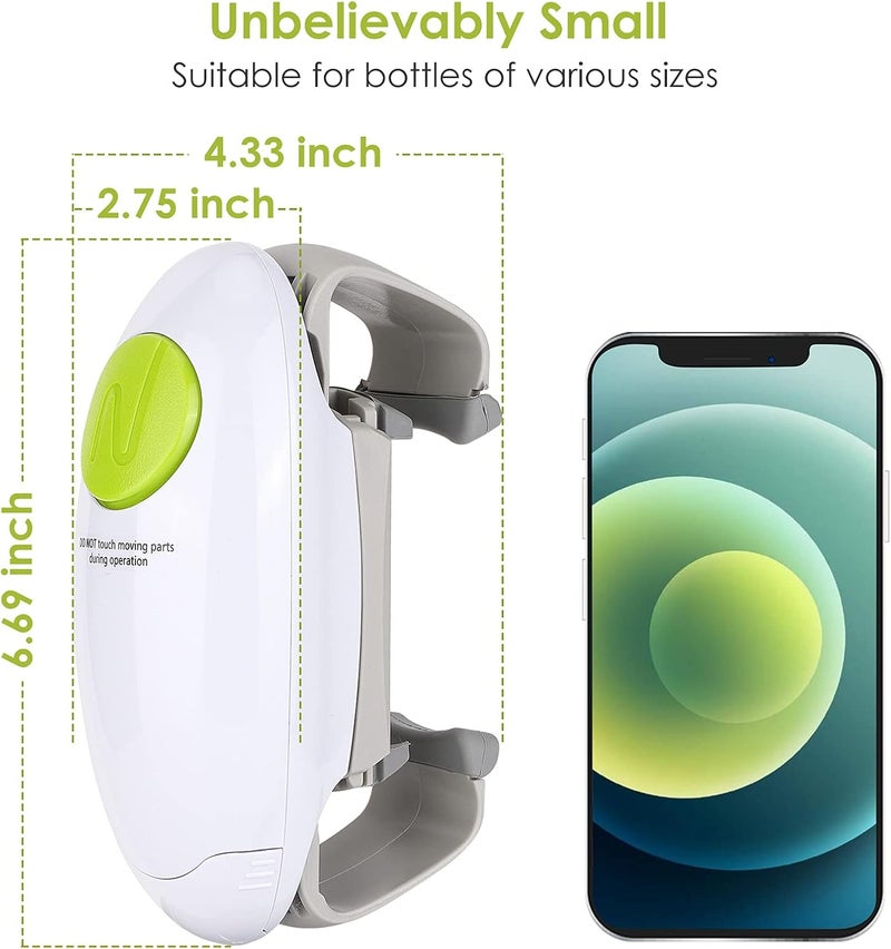 Besmon Electric Jar Opener, Kitchen Gadget Strong Tough Automatic Jar Opener For New Sealed Jars,The Hands Free Jar Opener with Less Effort to Open (White) - Image 5