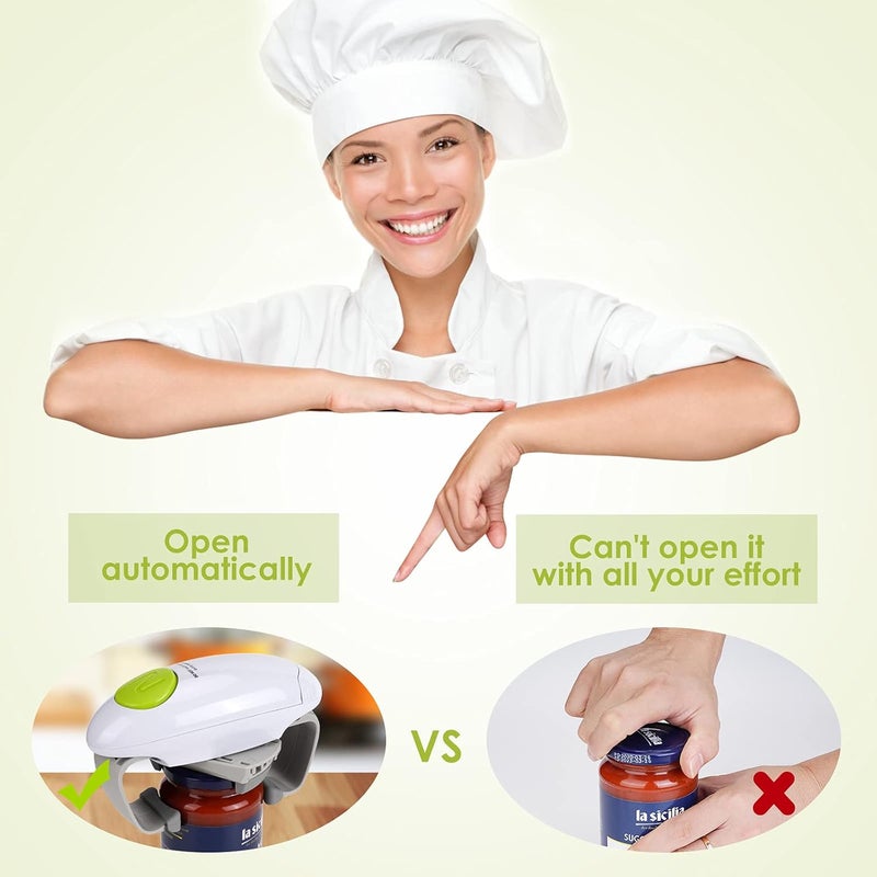 Besmon Electric Jar Opener, Kitchen Gadget Strong Tough Automatic Jar Opener For New Sealed Jars,The Hands Free Jar Opener with Less Effort to Open (White) - Image 4