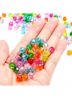 Generic of 700 Beads for Threading Crystal Glass Beads 8 mm Colourful Craft Beads Acrylic Beads Artificial Pearls Jewellery Making for Bracelets Jewellery Crafts DIY Necklace  - Image 3