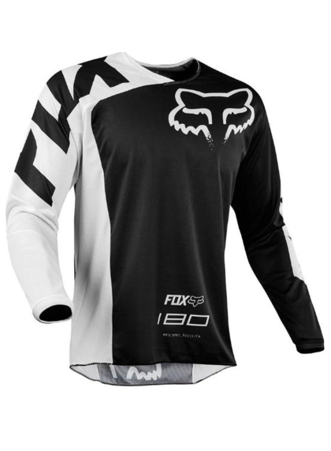 Fox Racing 180 Black  White Motocross Long-Sleeve Jersey-XXXXL - Image 1