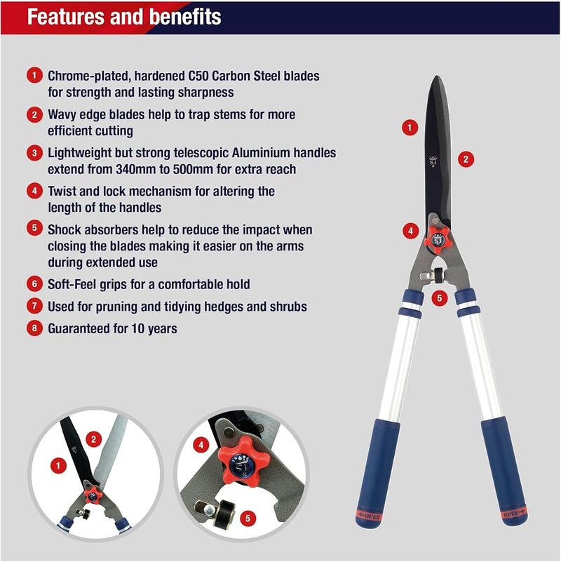 Spear  Jackson Spear & Jackson 8120RS Razorsharp Telescopic Hedge Shears - Image 1