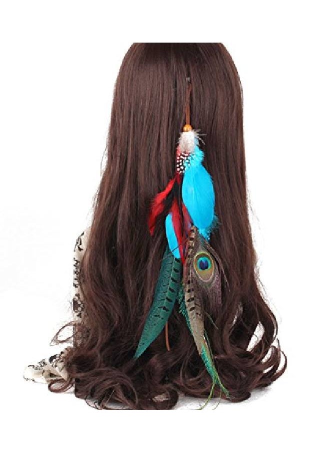 Suoirblss 1 Pc Handmade Boho Hippie Hair Extensions With Feather Clip Comb Hairpin Headdress Diy Accessories For Women Lady  - Image 2