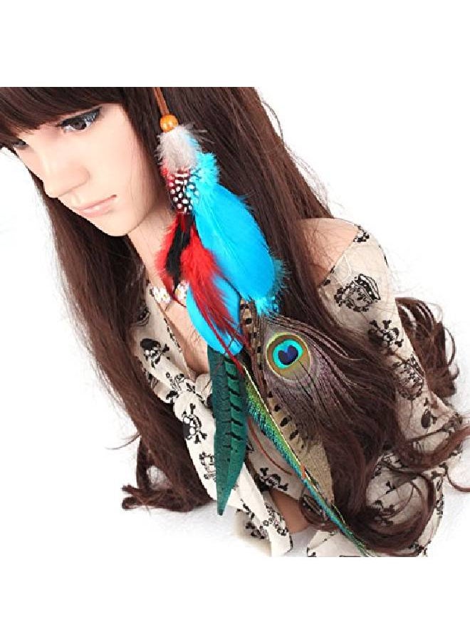 Suoirblss 1 Pc Handmade Boho Hippie Hair Extensions With Feather Clip Comb Hairpin Headdress Diy Accessories For Women Lady  - Image 5