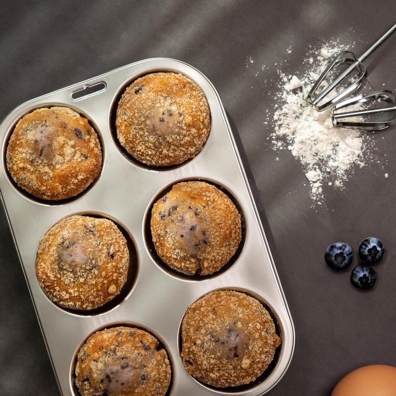 Fox Run Stainless Steel Extra Large Muffin and Cupcake Pan, 6 Cup - Image 3