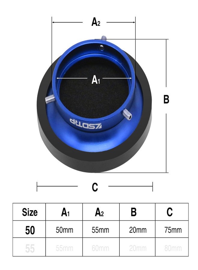 ZSDTRP Carburetor Carb Velocity Stack Air Filter Cleaner Modified Trumpet Aluminum Alloy with Sponge Filter Steel Mesh for PWK21-30mm Short Fast Intake Suggest for Small Displacement (Blue,50mm) - Image 2