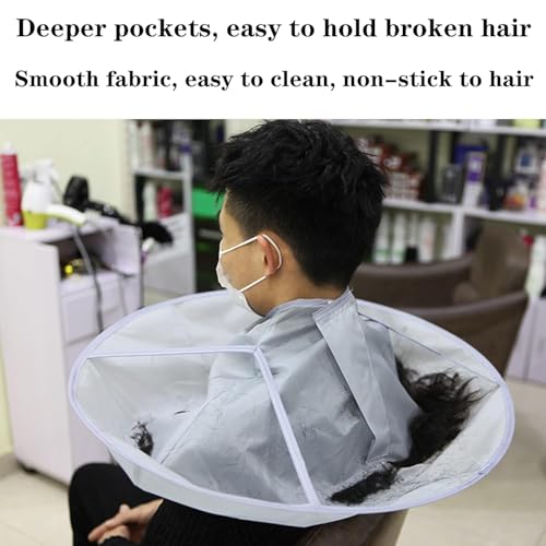 olpad Portable & Easy Clean Hair Catcher Bib for Home Haircuts and Shaving, Adjustable Anti-Static Hairdressing Cape with Clear Rim, Perfect for Mess-Free Beard Trimming and Hair Styling - Image 5