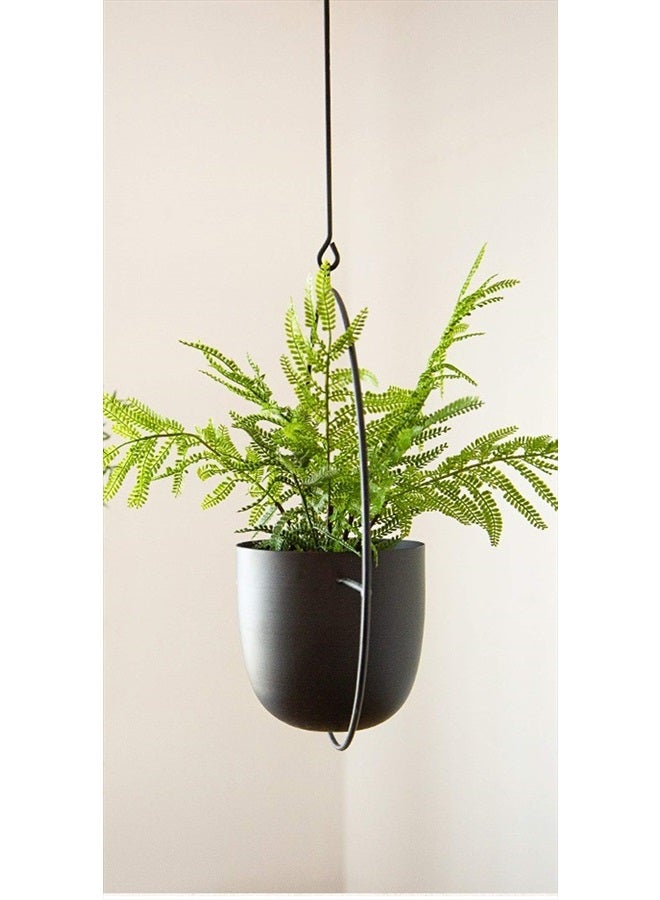 RISEON Boho Black Metal Plant Hanger,Metal Wall and Ceiling Hanging Planter, Modern Planter, Mid Century Flower Pot Plant Holder, Minimalist Planter for Indoor Outdoor Home Decor  - Image 4