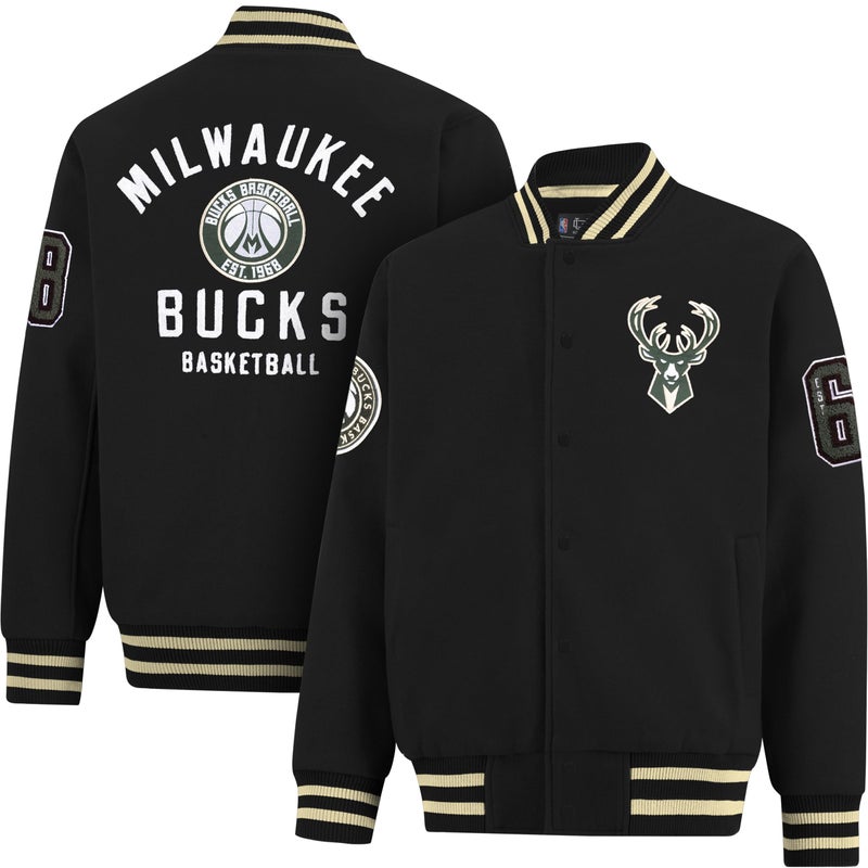 Ultra Game NBA Official Men’s Game Time Varsity Jacket - Unisex, Milwaukee Bucks, Team Color, Medium - Image 5