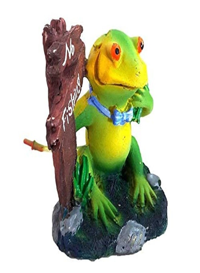 Mistletoe Product No Fishing Frog Warning Sign Action Toy Ornament for Home Decoration Aquarium Fish Tank Decor Wonderful Gift with air Bubbles - Image 2