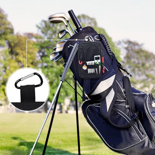 mytag Golf Ball Bag Pouch Zipper | Store 12-15 Balls, Golf Valuables Pouch Portable Outfit Organizer Bag Organizer Case Multipocket, Black - Image 5