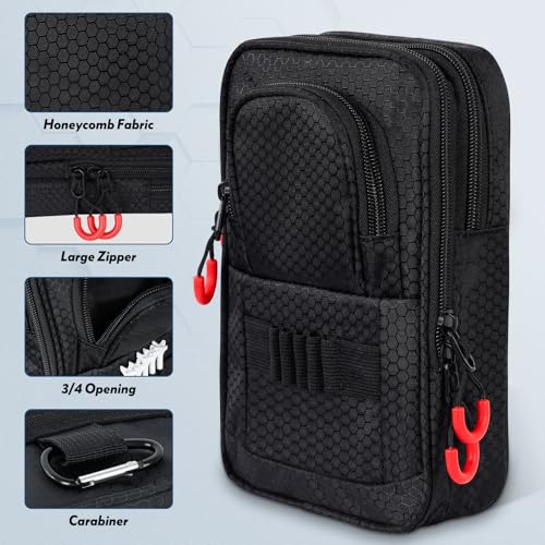 mytag Golf Ball Bag Pouch Zipper | Store 12-15 Balls, Golf Valuables Pouch Portable Outfit Organizer Bag Organizer Case Multipocket, Black - Image 4