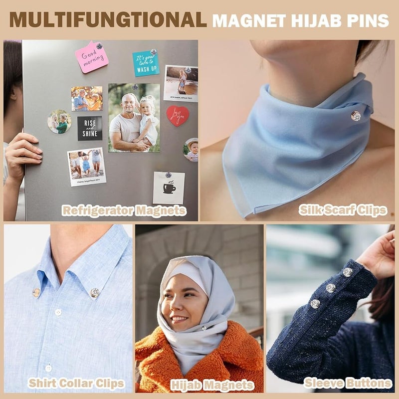 SYOSI Strong Magnetic Pins for Hijabs and Scarves, Pinless No-Snag Clasp Set, Discreet Multi-Purpose Accessory for Modest Wear - Image 5