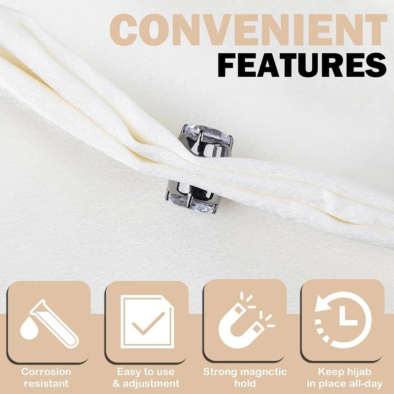 SYOSI Strong Magnetic Pins for Hijabs and Scarves, Pinless No-Snag Clasp Set, Discreet Multi-Purpose Accessory for Modest Wear - Image 3