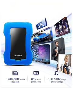ADATA ADATA HD330 1TB USB 3.0, High-speed Shock-absorbing External Hard Drive, Extra Slim Portable Waterproof Mobile Hard Drive, (1TB Blue)  - Image 4