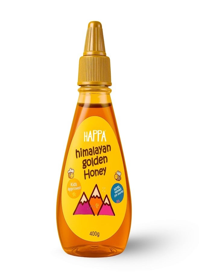 Happa Organic Himalayan Golden Honey | 100% Pure, Raw & NMR Tested | Kids Approved, Low Pollen, Mild Aroma | Natural Immunity Booster & Healthy Sweetener | Squisey Pack (400g) - Image 1