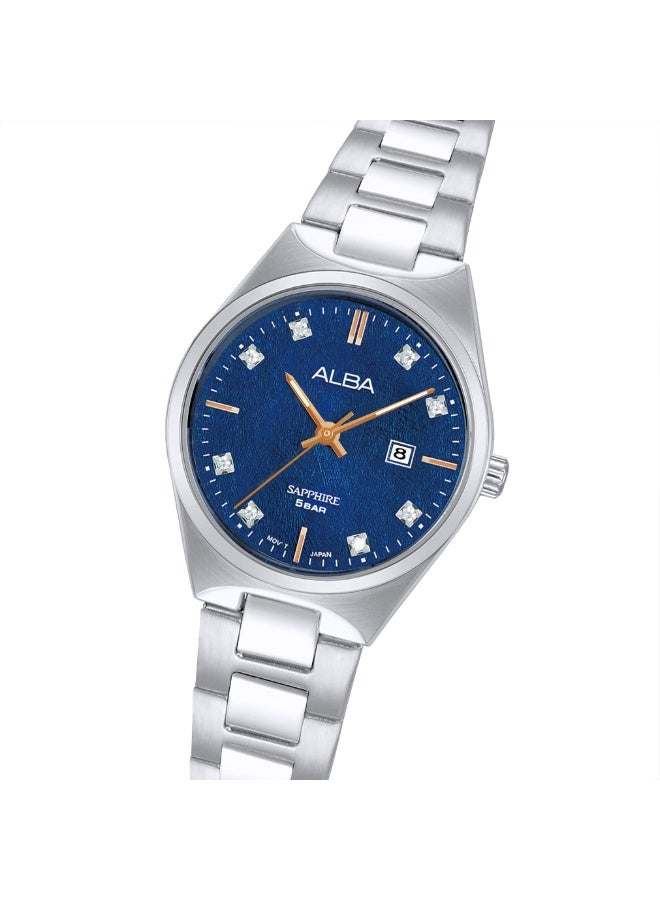 Alba Prestige Women’s Watch AH7ER7X1, 30.5 mm Blue Dial, Stainless Steel Case & Bracelet, 50 m WR - Image 4