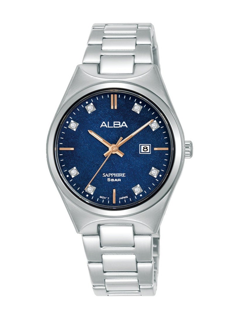 Alba Prestige Women’s Watch AH7ER7X1, 30.5 mm Blue Dial, Stainless Steel Case & Bracelet, 50 m WR - Image 1