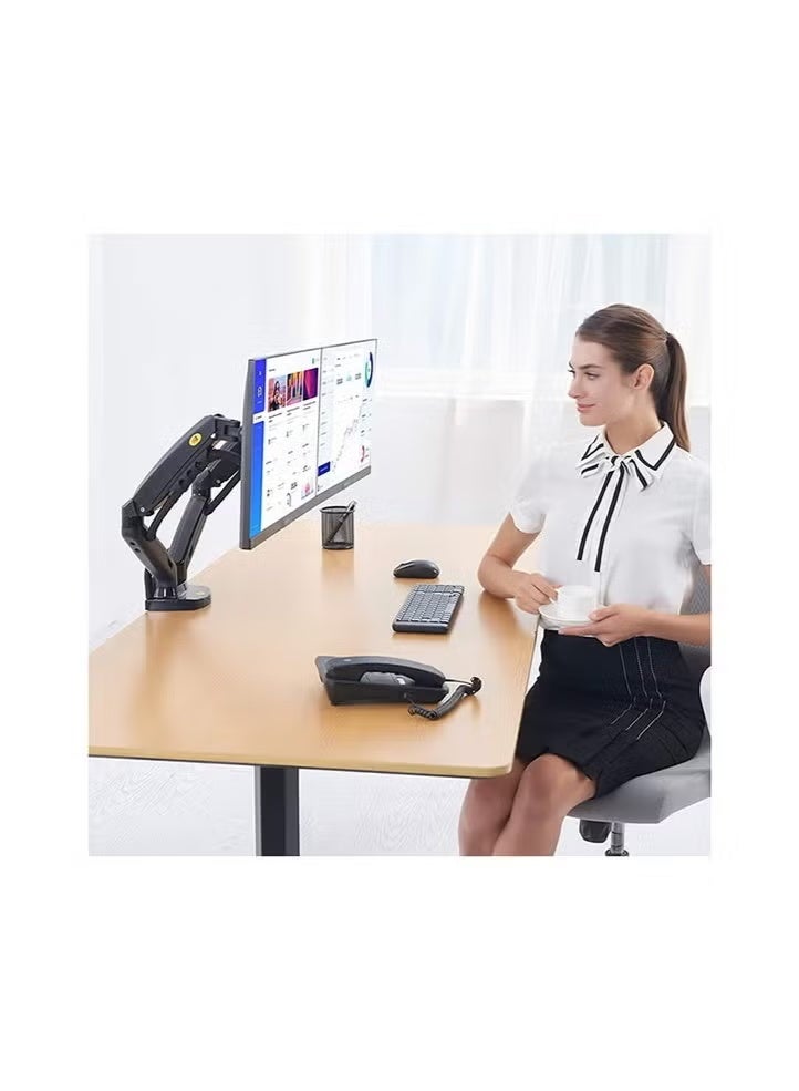 NB NORTH BAYOU Dual Monitor Desk Mount Stand Full Motion Swivel Computer Monitor Arm for Two Screens 17-27 Inch with 4.4~19.8lbs Load Capacity for Each Display F160 Black - Image 5