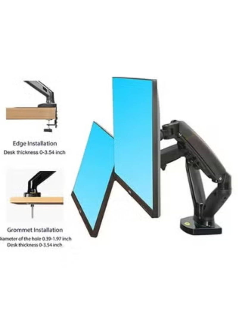 Skilltech Dual Monitor Desk Mount Stand Full Motion Swivel Computer Monitor Arm for Two Screens 17-32 Inch with 4.4~19.8lbs Load Capacity for Each Display Black - Image 3