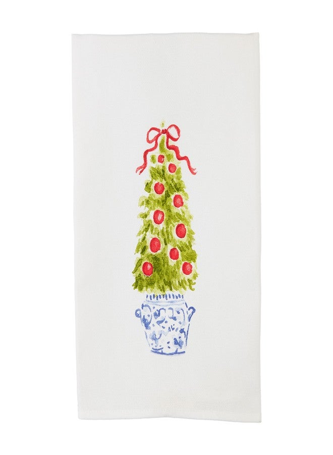 Mud Pie Christmas Topiary Towel, Tree, 26" x 16 1/2" - Image 1