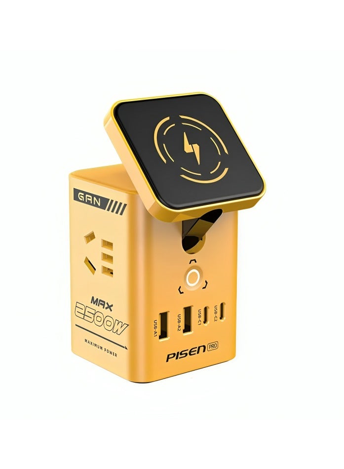 بايزن EVA Edition 65W GaN شحن سريع متعدد المنافذ لسطح المكتب - أصفر - Image 1